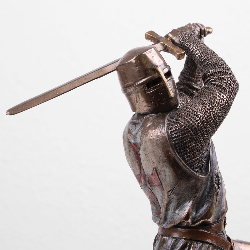 Fighting Templar Knight Statue (Cold Cast Bronze Sculpture)