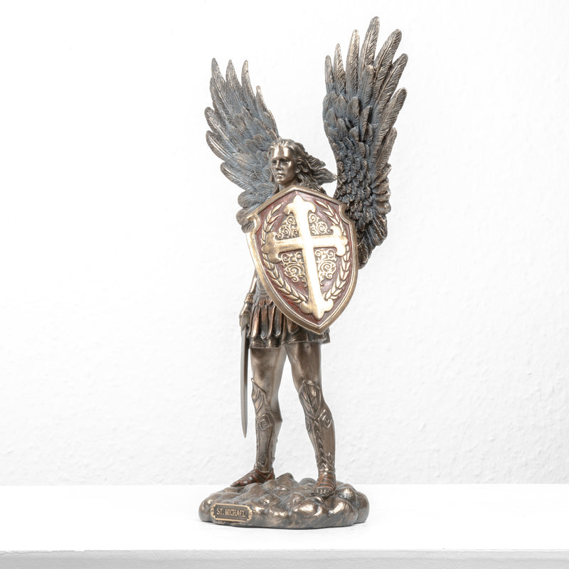 St. Michael the Archangel Sculpture – Defender of Heaven (Cold Cast Bronze Statue, Small)