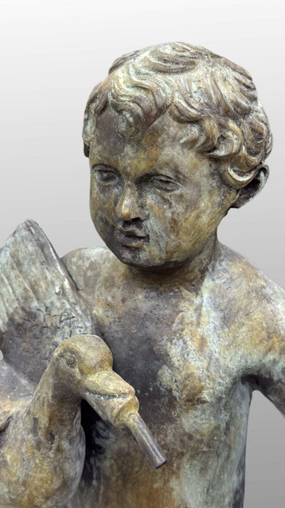 Putti Children Bronze Statue in Pair