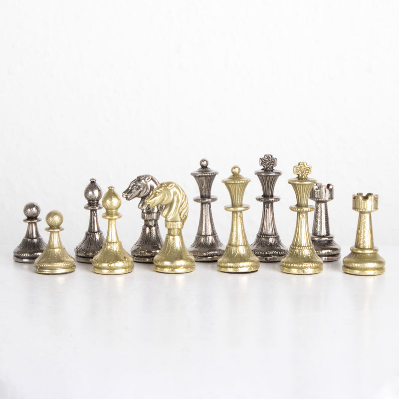 Mignon Flowery Chess & Checkers Set on Leatherette Board by Italfama