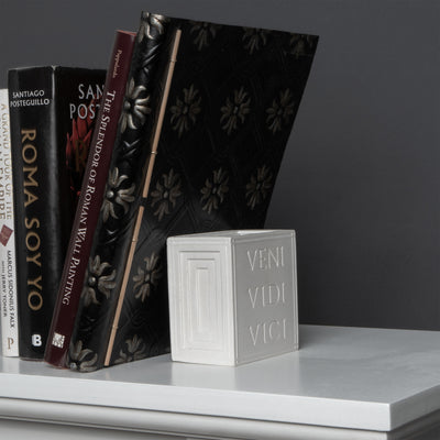 Veni Vidi Vici Bookend – Roman Carved Inscription Sculpture