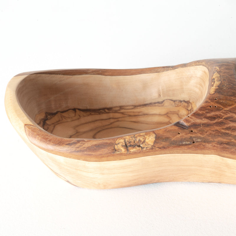 Handmade Olive Wood Plate with 2 Sections
