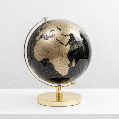 Golden & Black Earth World Globe