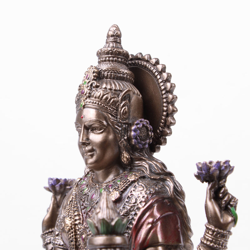 Lakshmi Indian Goddess Statue (Cold Cast Bronze Sculpture)