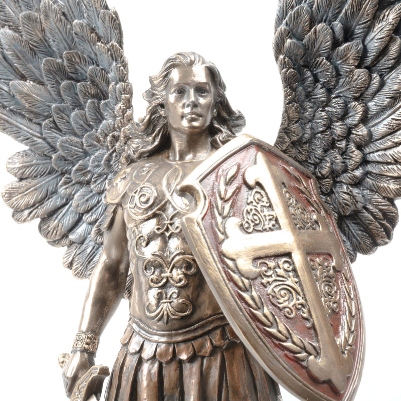 St. Michael the Archangel Sculpture – Defender of Heaven (Cold Cast Bronze Statue, Small)