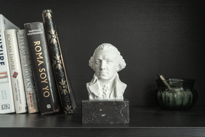 Washington Bust Sculpture on Black Marble Base