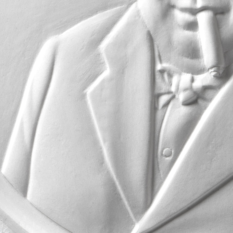 Winston Churchill with Cigar Wall Sculpture – Bas-Relief of the British Bulldog of WWII