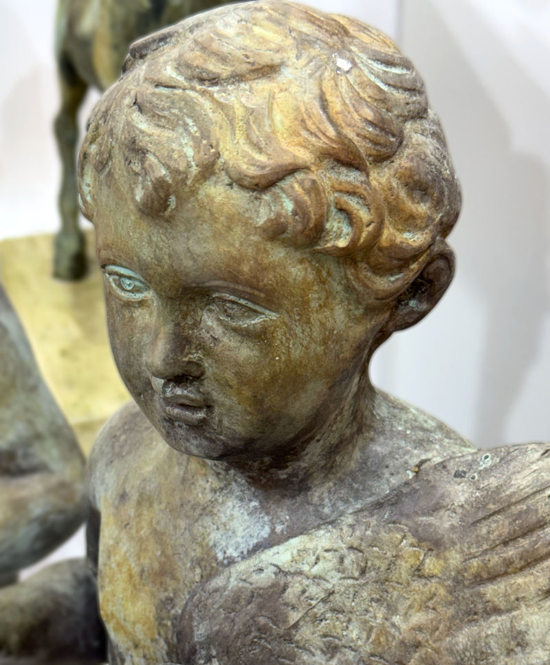 Putti Children Bronze Statue in Pair