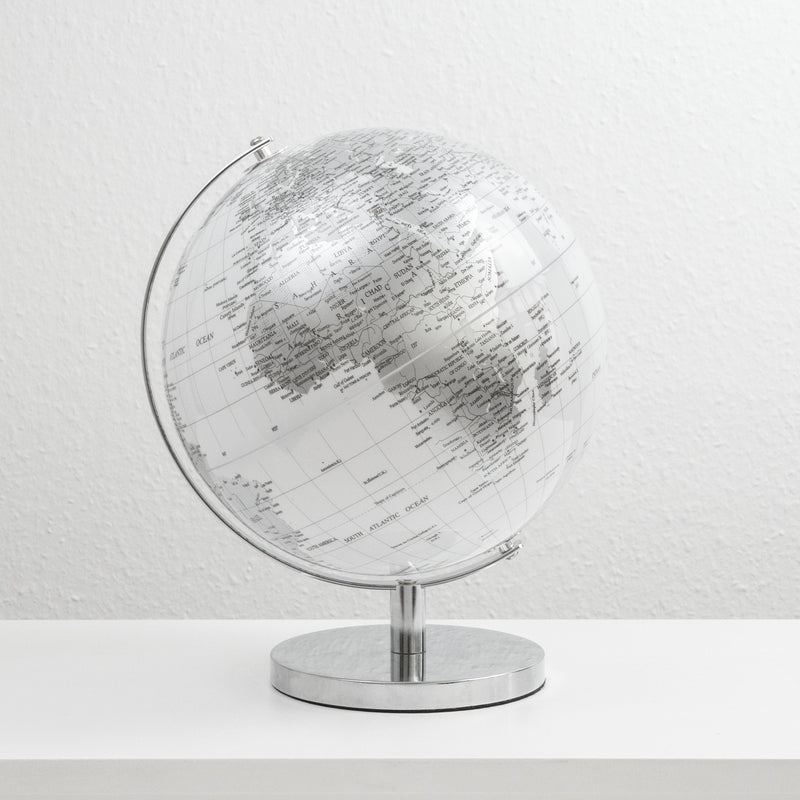 Silver Earth World Globe