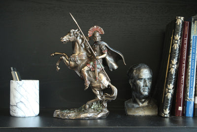 Statue of Alexander the Great on Horseback (Cold Cast Bronze Sculpture)