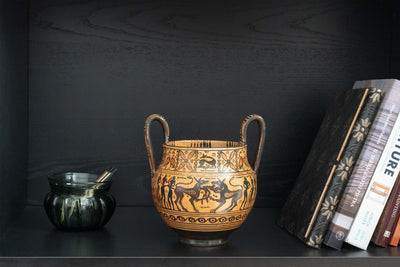 Geometric Greek Vase with Scene of the Mares of Diomedes