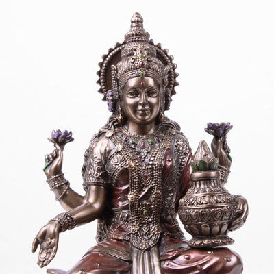 Lakshmi Indian Goddess Statue (Cold Cast Bronze Sculpture)