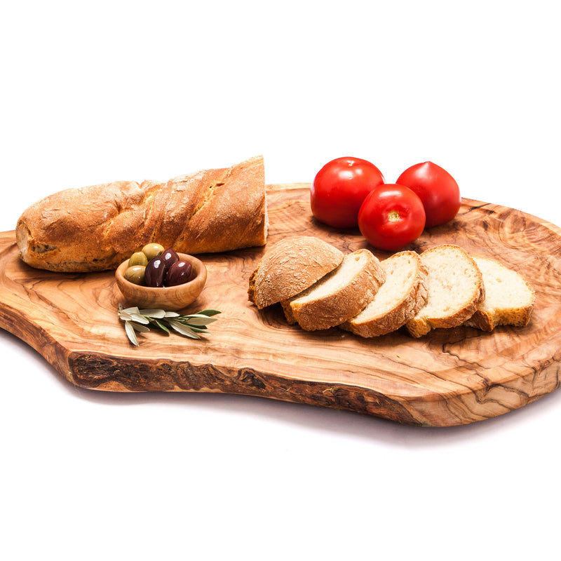 Handmade Olive Wood Cutting Board Set with Groove – Irregular (2-Piece)