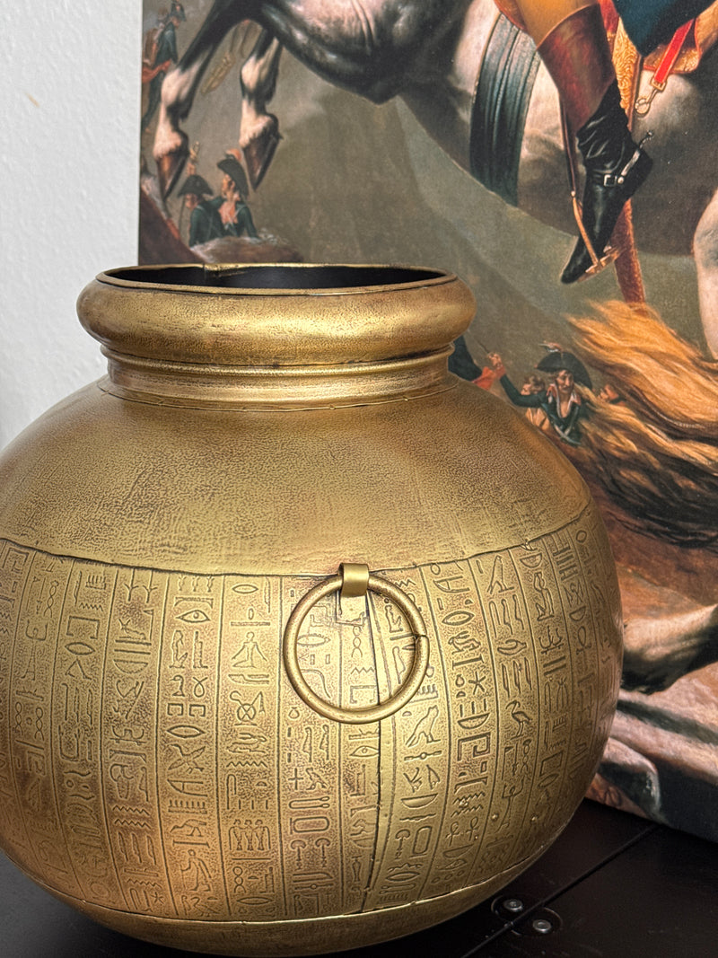 Egyptian Vase with Hieroglyphic (Metal)