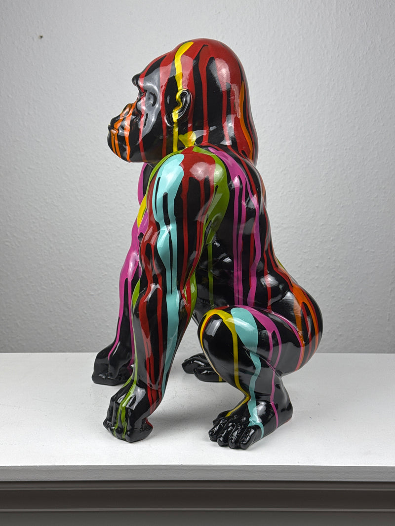 Pop Art Gorilla Statue (Splatter Modern Art)
