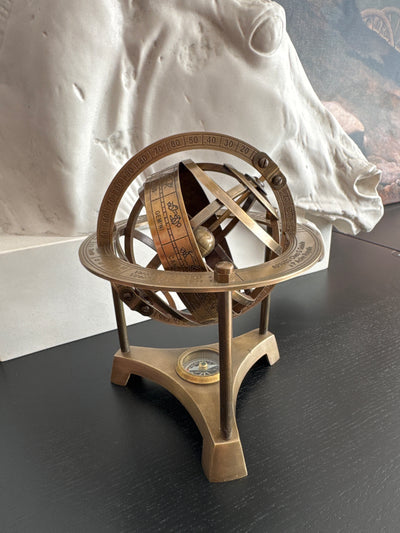 Armillary Sphere with Compass (Brass)
