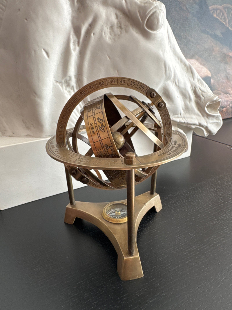 Armillary Sphere with Compass (Brass)