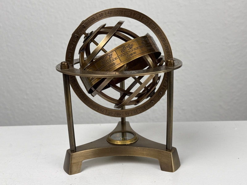 Armillary Sphere with Compass (Brass)