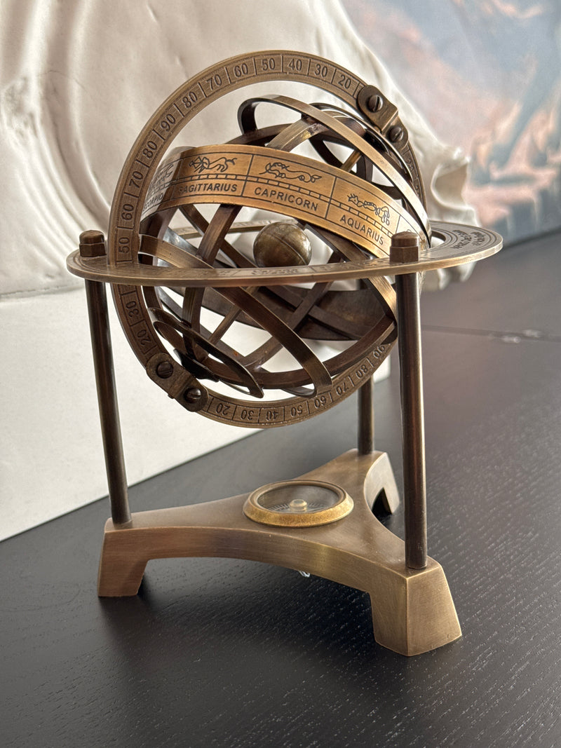 Armillary Sphere with Compass (Brass)