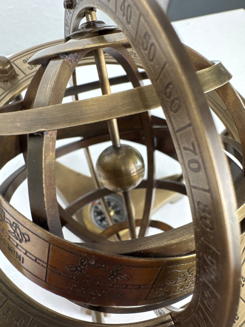 Armillary Sphere with Compass (Brass)