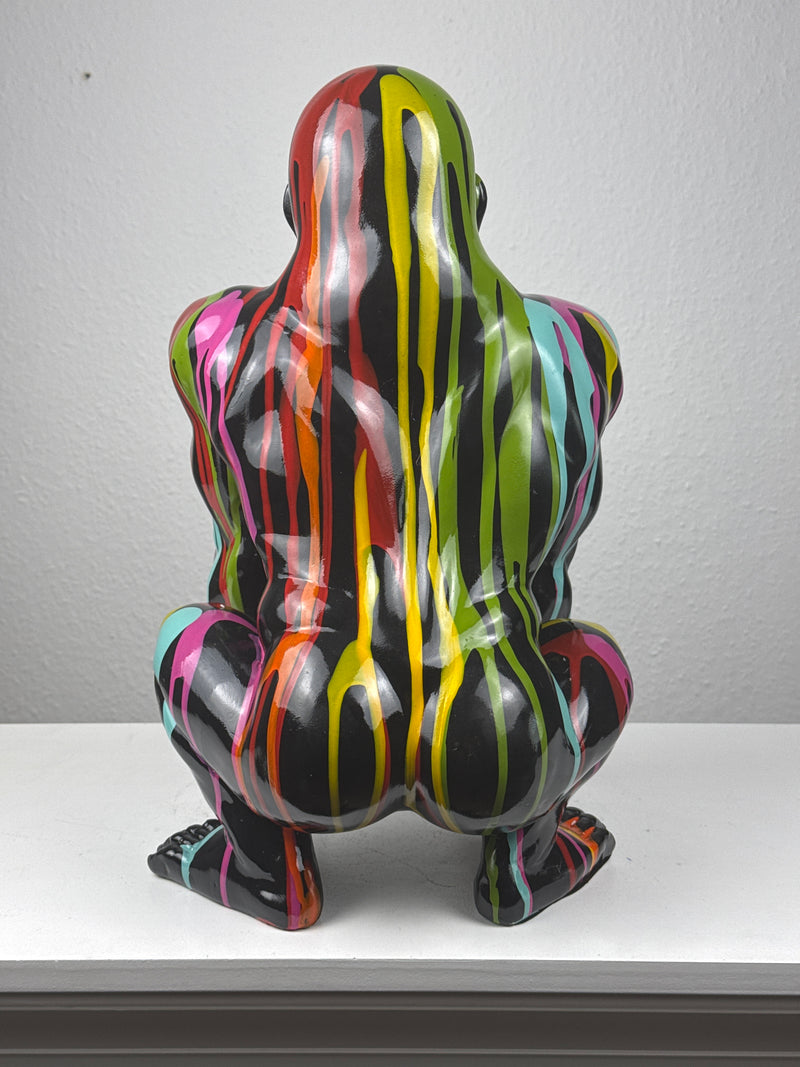 Pop Art Gorilla Statue (Splatter Modern Art)