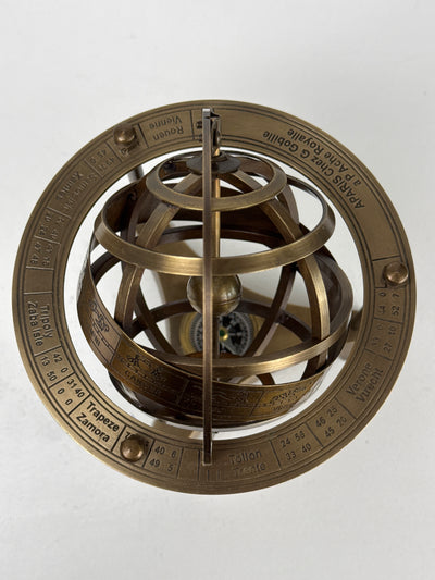 Armillary Sphere with Compass (Brass)
