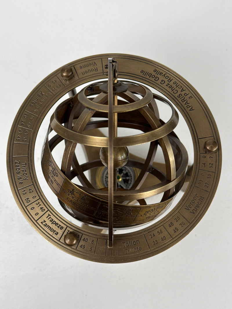 Armillary Sphere with Compass (Brass)