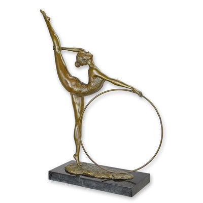 Dancer Statue (Hoop Dancer - Hot Cast Bronze Sculpture)
