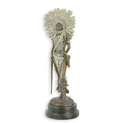 Indian Female Statue (Hot Cast Bronze Sculpture)