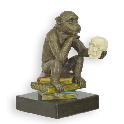 Darwin Monkey Statue (Hot Cast Bronze Sculpture)