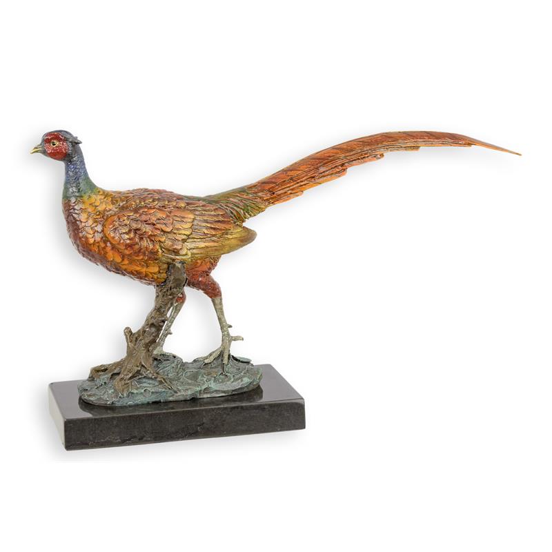 Pheasant Statue (Hot Cast Bronze Sculpture)