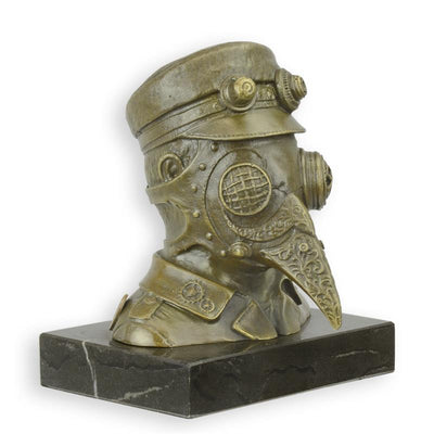 Steampunk Mask Statue (Hot Cast Bronze Sculpture)