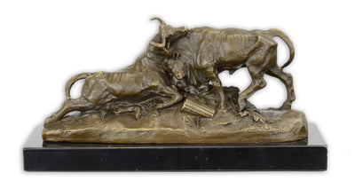 Fighting Bulls Statue (Hot Cast Bronze Sculpture)