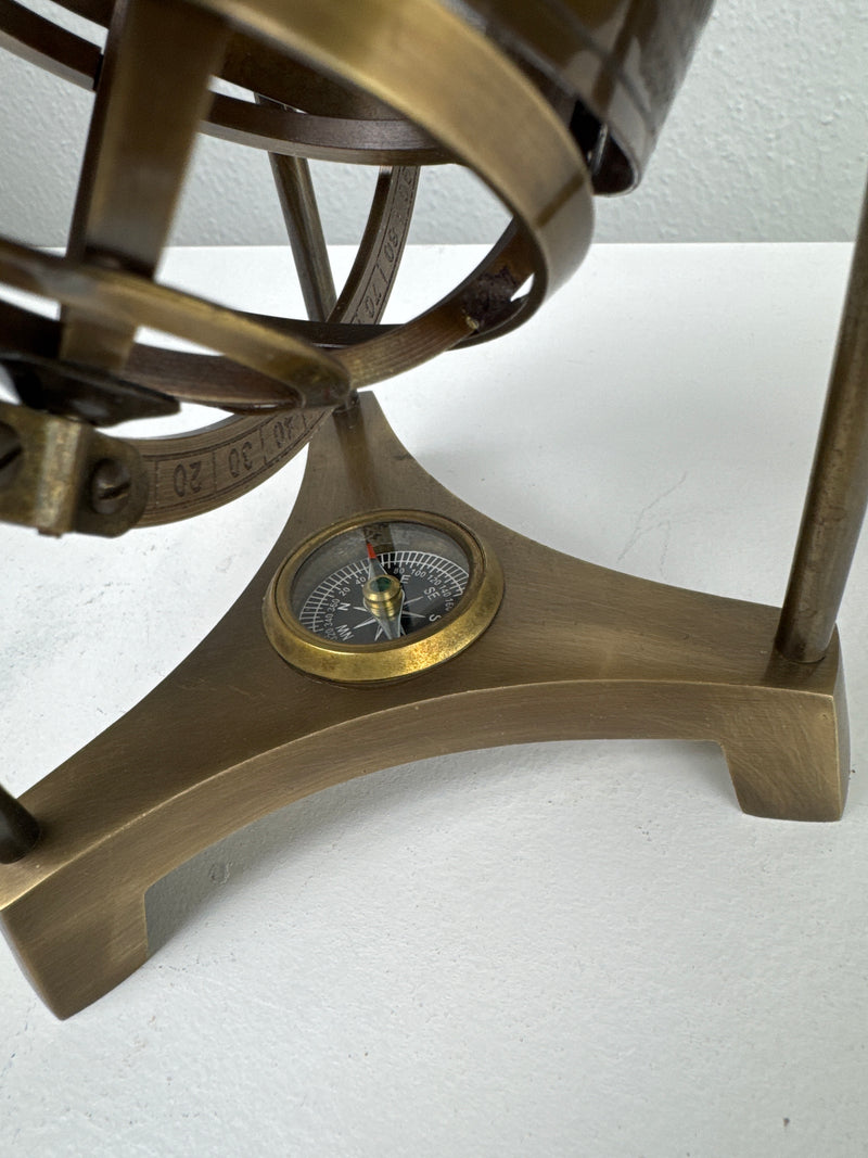 Armillary Sphere with Compass (Brass)