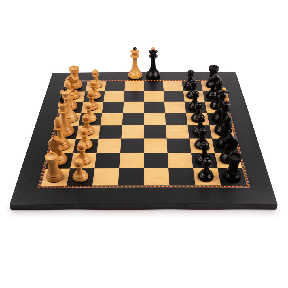 Tournament Wooden Chess Set – The Queen’s Gambit Design – Elegant Gift Box Included