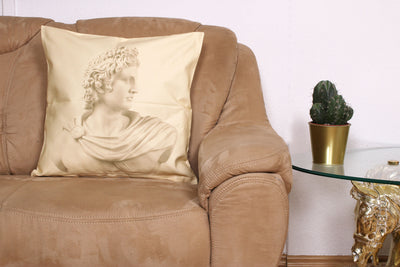 Cream Cushion Cover - Statue of Apollo