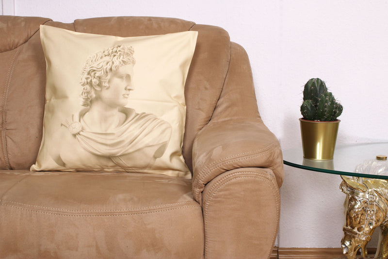 Cream Cushion Cover - Statue of Apollo