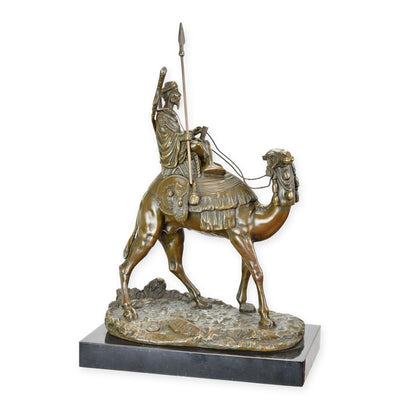 Camel with Rider Statue (Hot Cast Bronze Sculpture)
