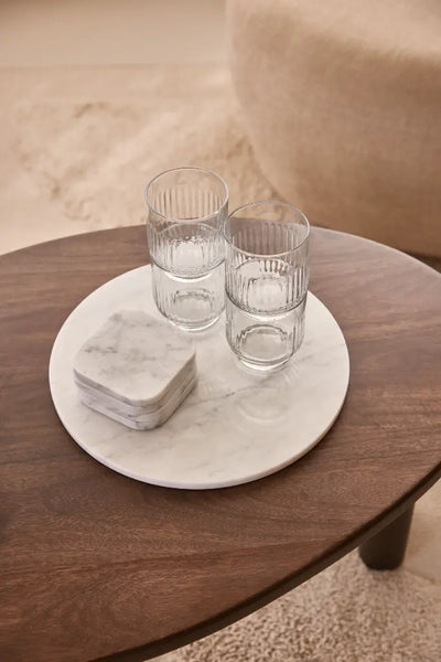 Round Marble Tray (White)