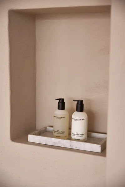 Rectangle Marble Tray with Edges (White)