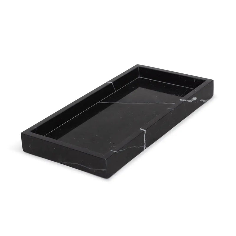 Rectangle Marble Tray with Edges (Black)