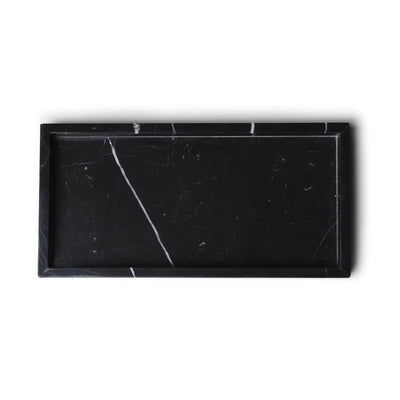 Rectangle Marble Tray with Edges (Black)