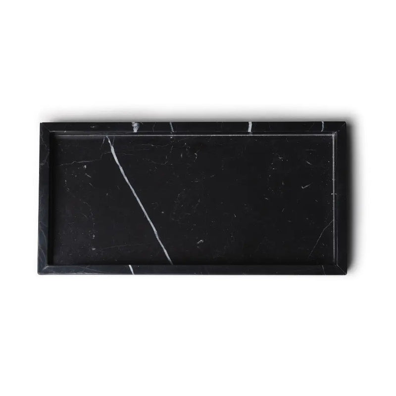 Rectangle Marble Tray with Edges (Black)