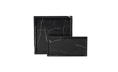 Rectangle Marble Tray with Edges (Black)