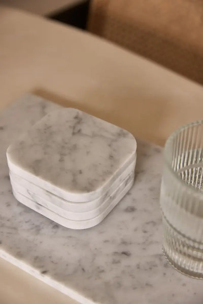 White Marble Coaster (4 Pieces)