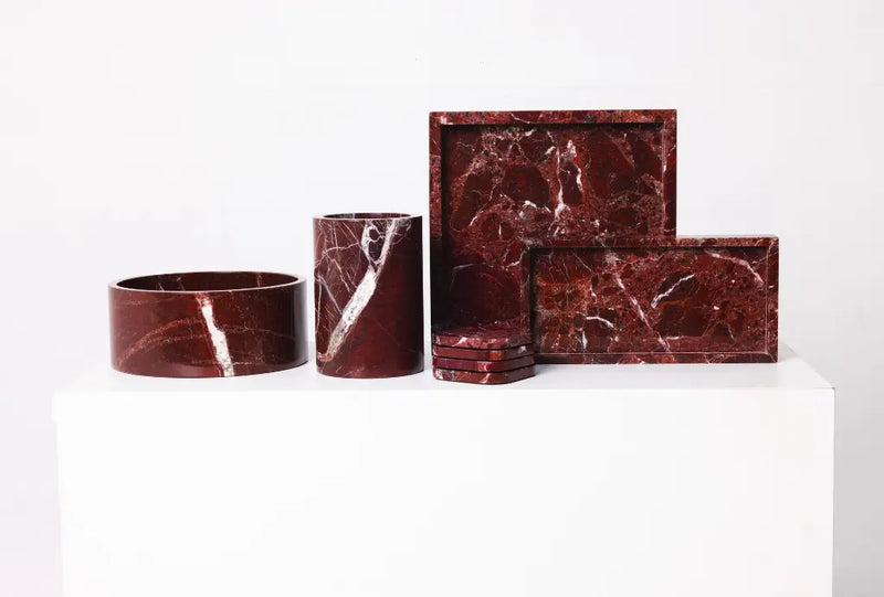 Red Marble Vase / Bottle Cooler