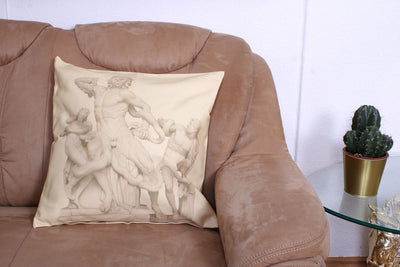 Cream Cushion Cover - Laocoön and His Sons Statue