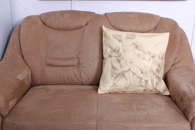 Cream Cushion Cover - Laocoön and His Sons Statue