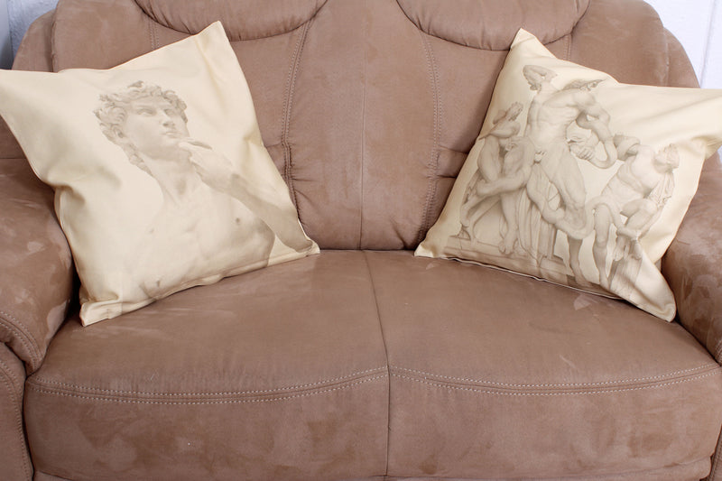 Cream Cushion Cover - Laocoön and His Sons Statue