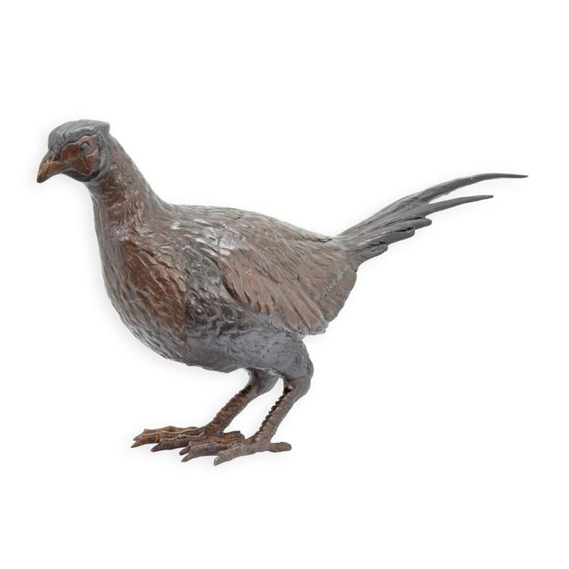 Pheasant Statue (Hot Cast Bronze Sculpture)